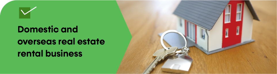 Domestic and overseas real estate rental business
